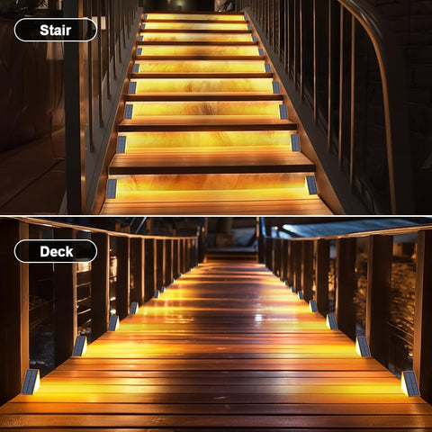 XILLUMI CORE warm glow guides feet along deck steps