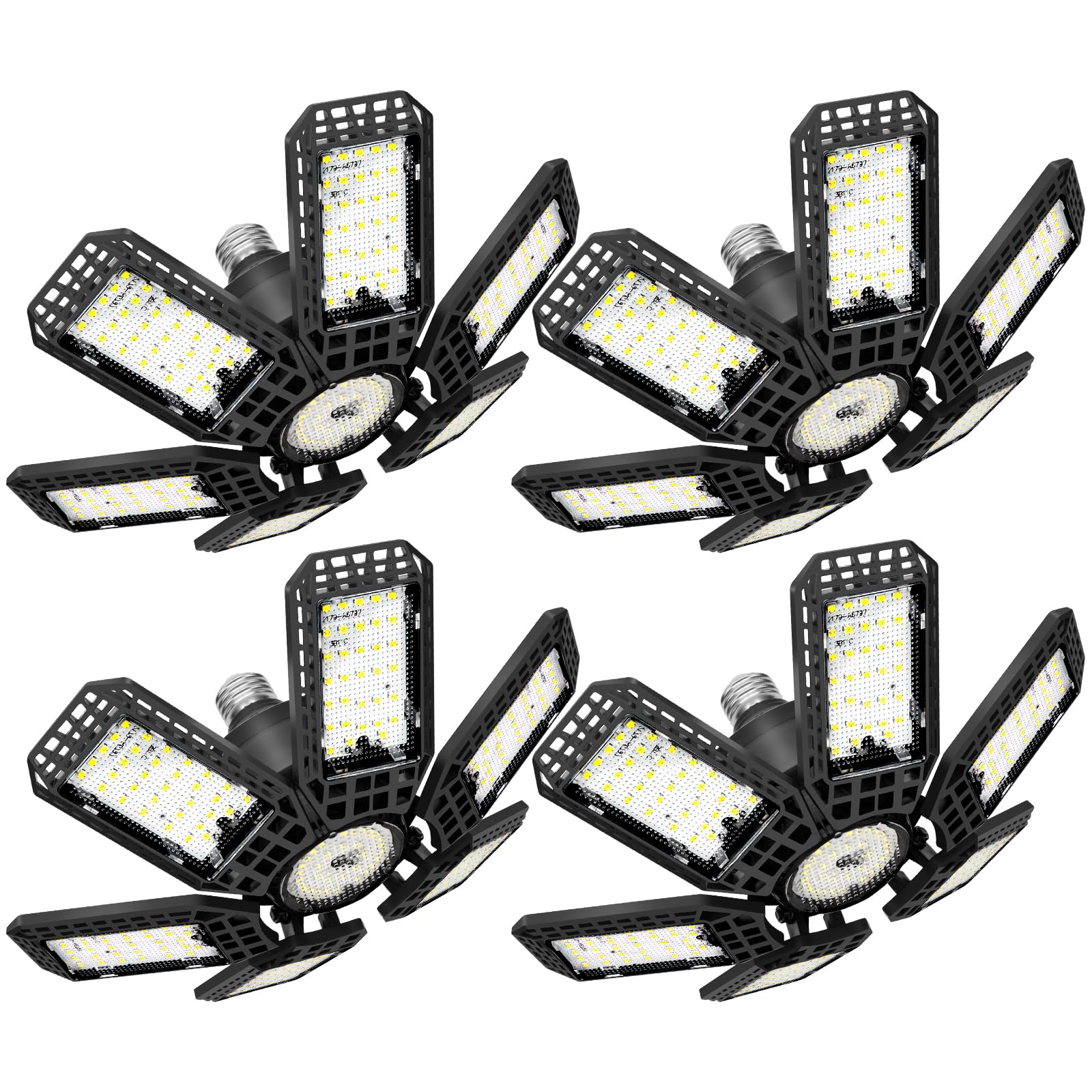 XILLUMI CORE 4 Pack Garage Light ceiling view for wide, even illumination.