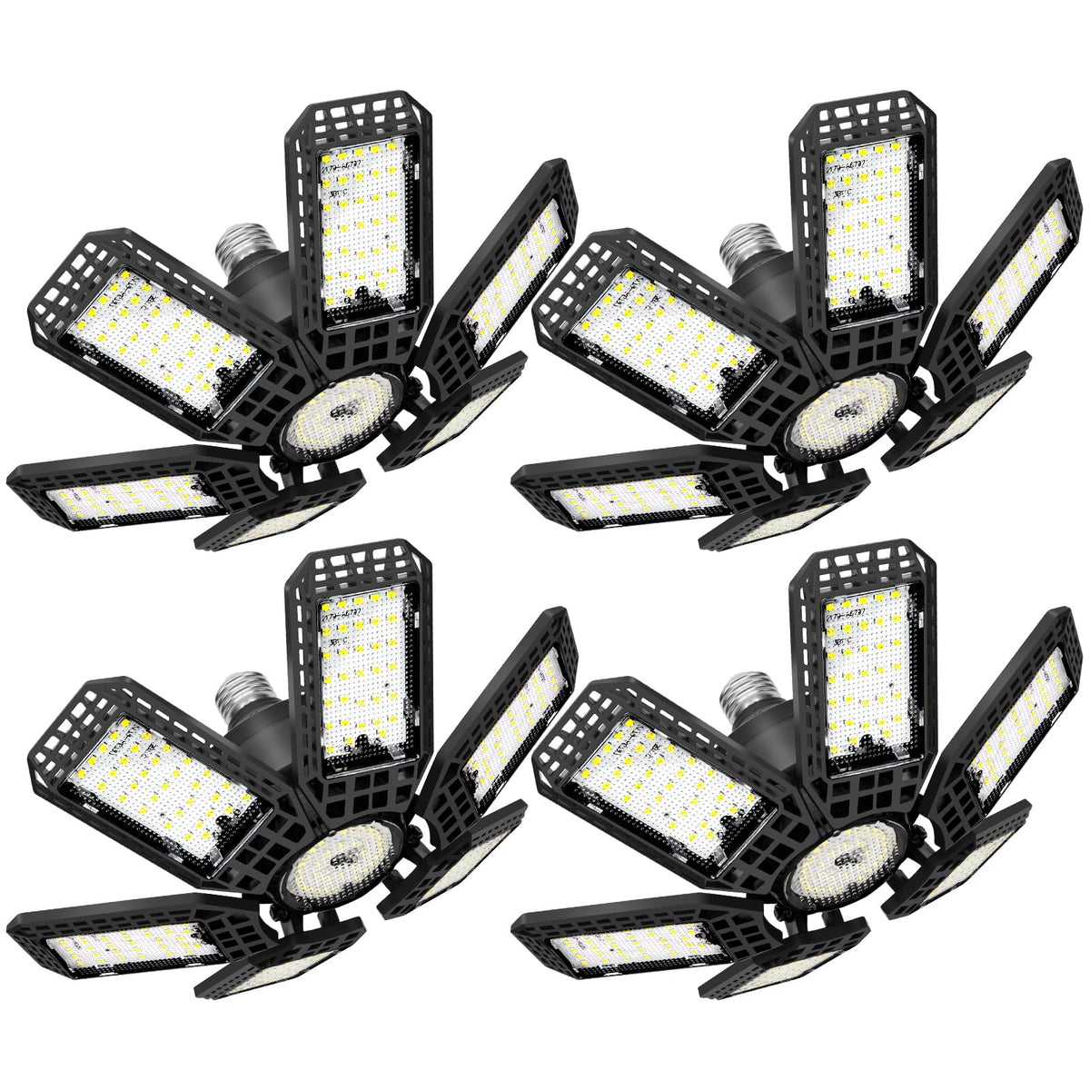 XILLUMI CORE 4 Pack Garage Light ceiling view for wide, even illumination.