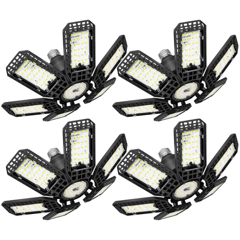 XILLUMI CORE 4 Pack Garage Light ceiling view for wide, even illumination.