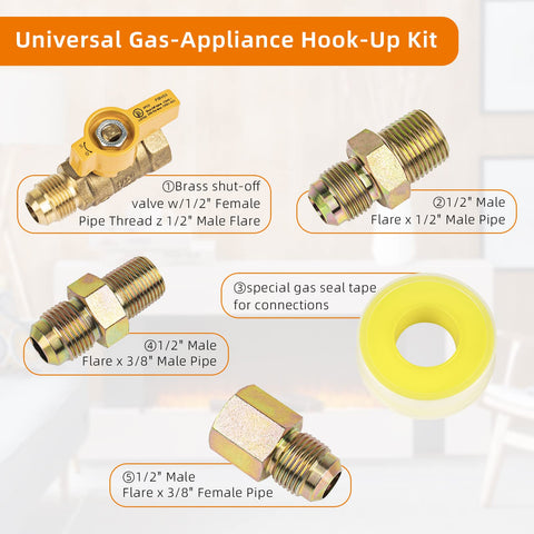 Ximoon F271239 1/2in male flare adapter simplifies fitting with a secure seal