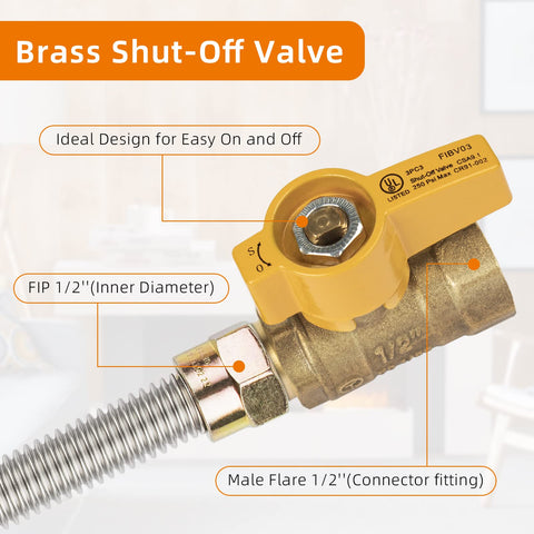 Ximoon F271239 brass shut-off valve ready for safe shutoff during maintenance