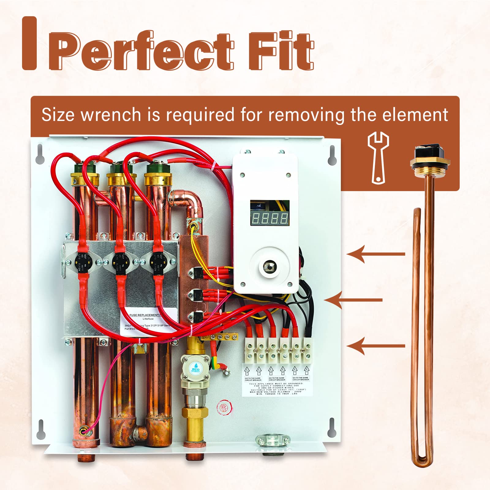 Ximoon HE 90240 replacement for EcoSmart ECO36 ensures consistent heating