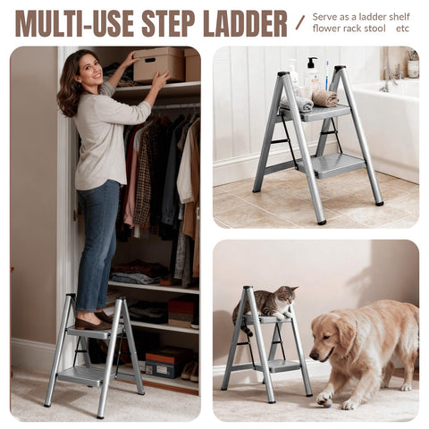 XinSunho ladder doubles as a shelf or pet stairs for versatility.