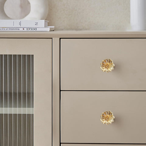 Xinally gold flower knob dresser detail emphasizes durable zinc alloy construction