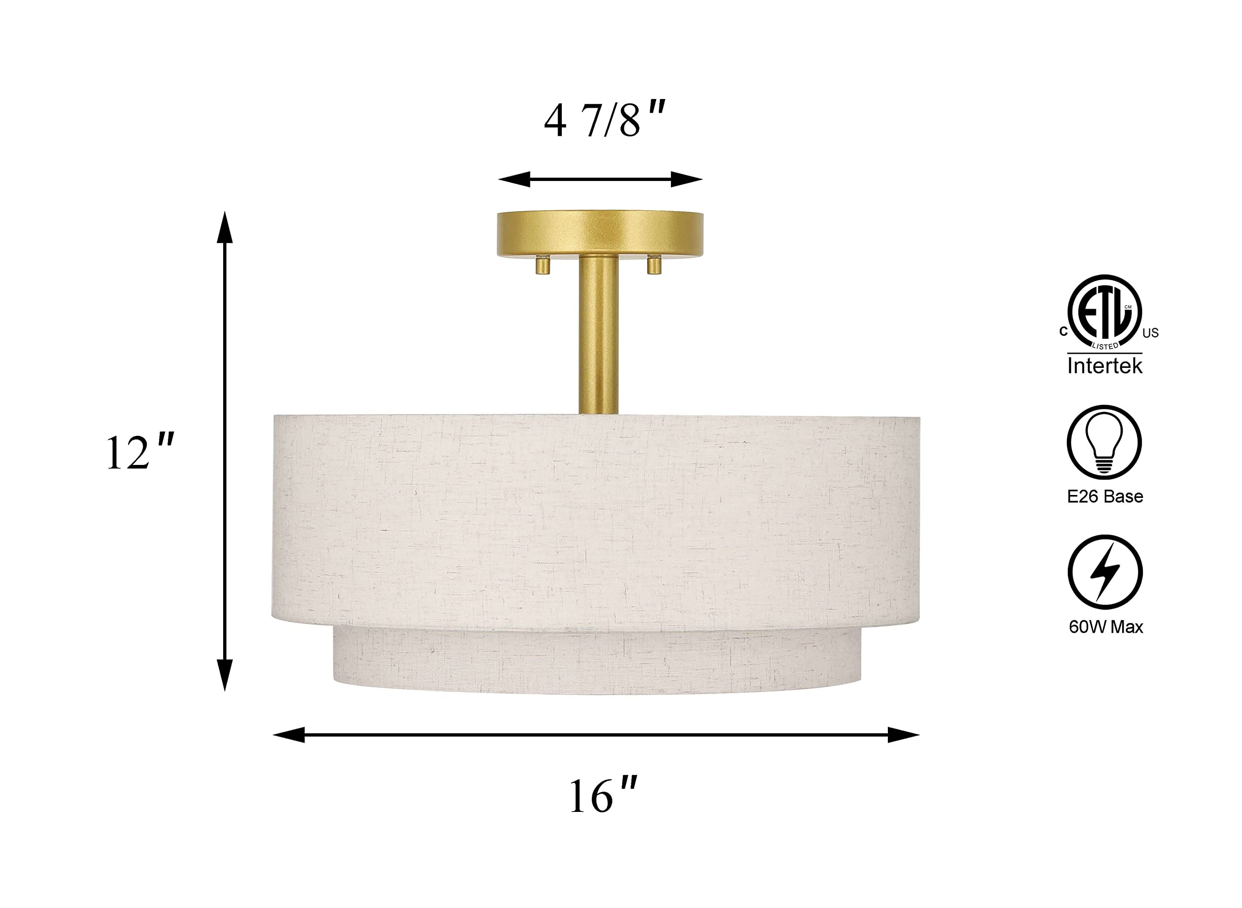 XiNBEi Lighting powder-coated brass finish canopy close-up