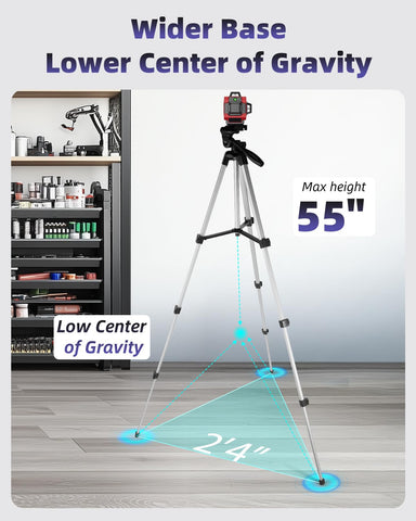 Xincere aluminum tripod base provides stable setup for outdoor fence installations.