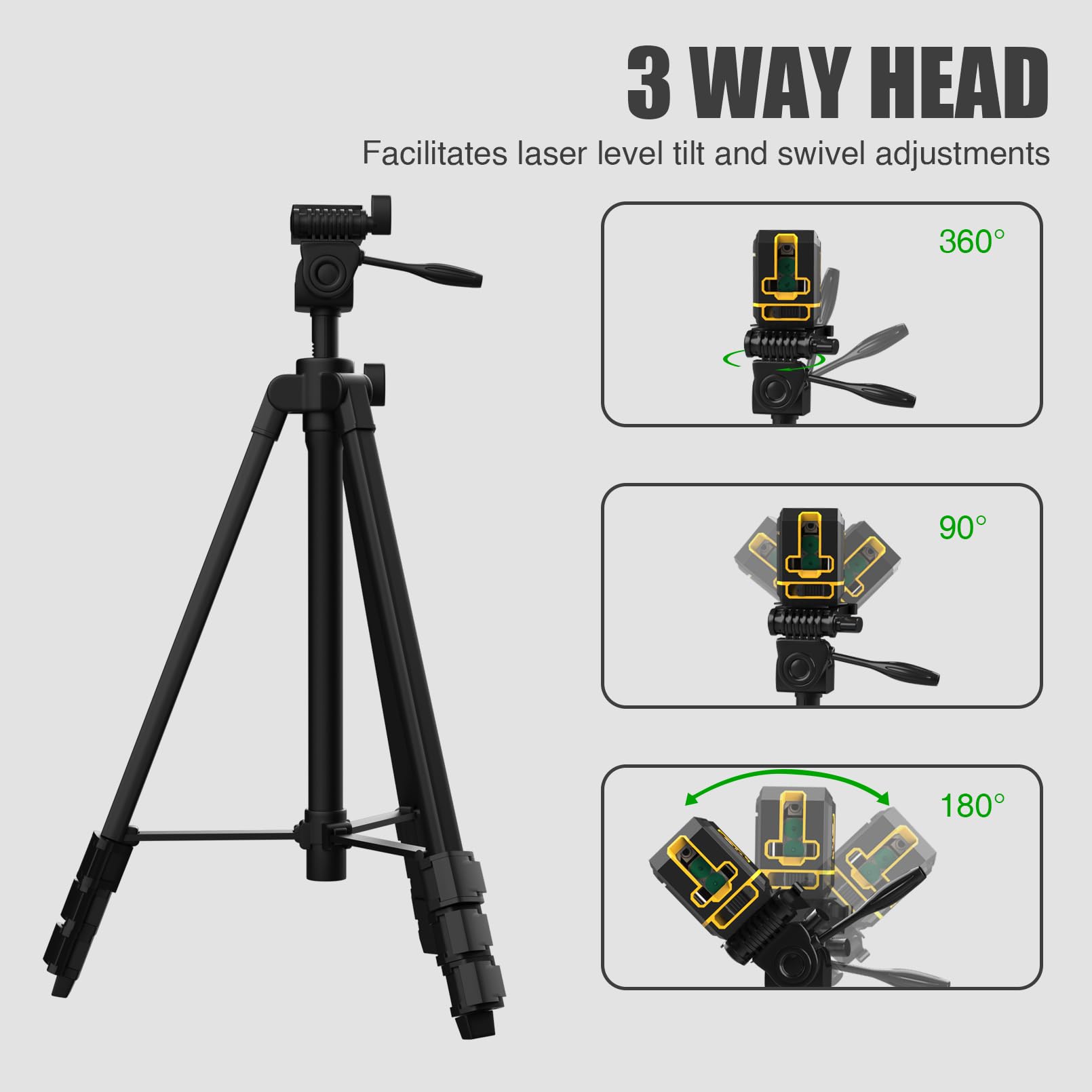 Xincere extendable height from 22 to 55 inches enables versatile alignment.