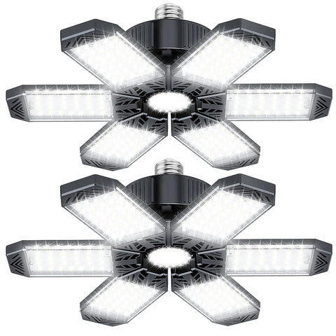 XINGHUANLIT garage light with 6+1 deformable panels for precise lighting