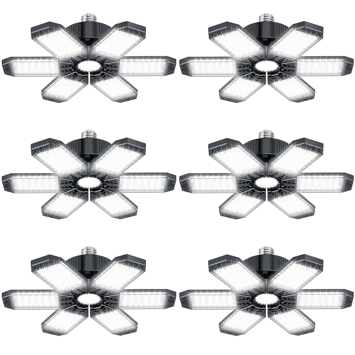 XINGHUANLIT garage light with foldable panels for shadow-free coverage