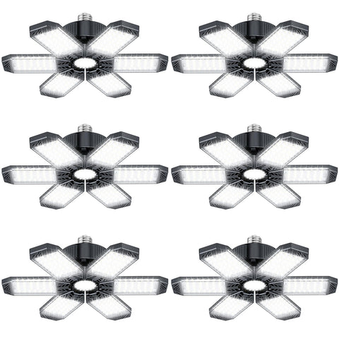 XINGHUANLIT garage light with foldable panels for shadow-free coverage