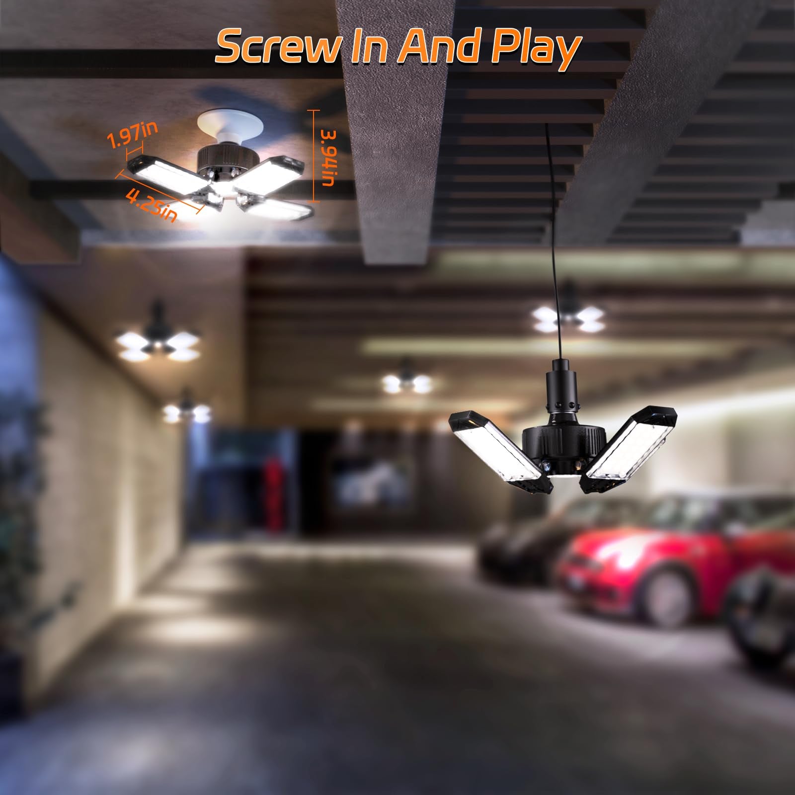 XINGHUANLIT garage lights brighten basements, barns, and storage areas.