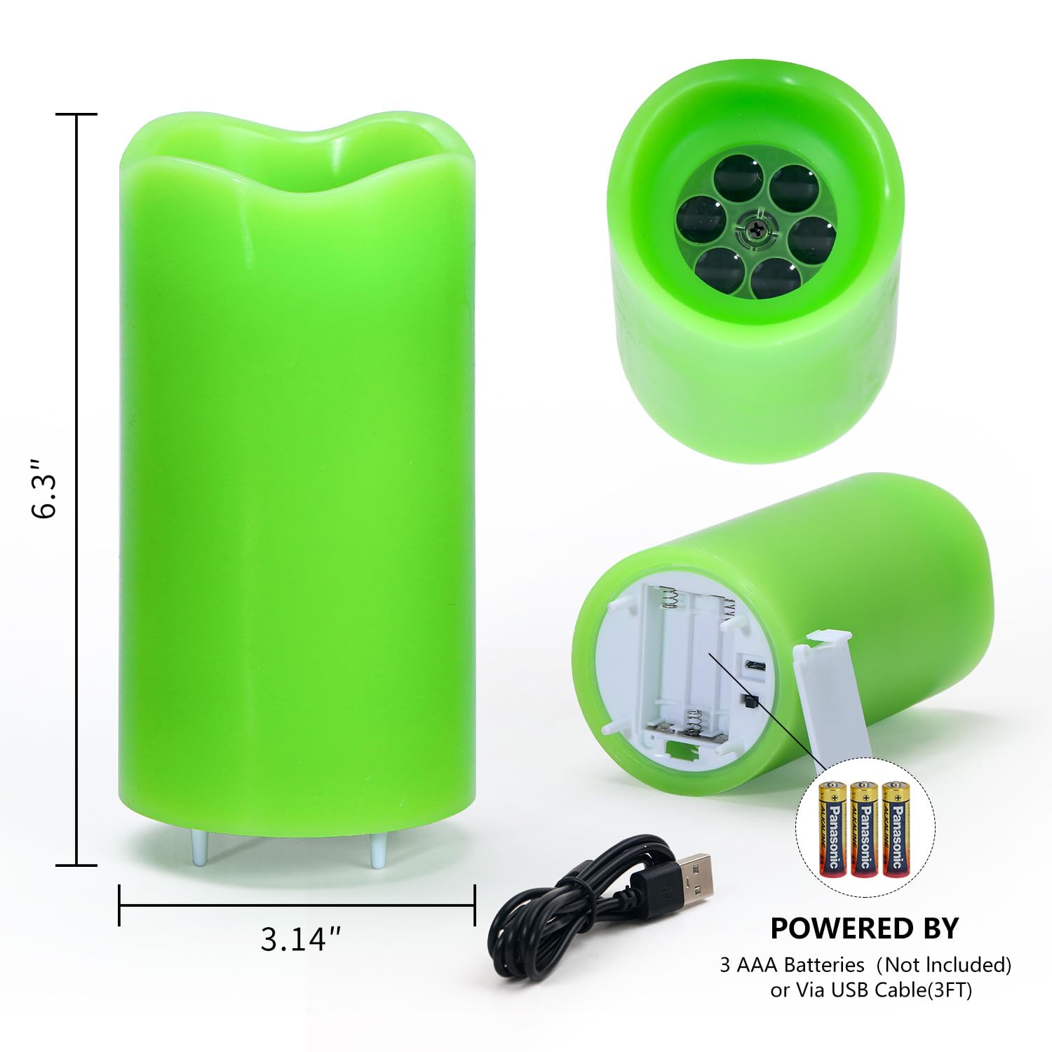 XingsLight dual-power candle can run on USB or batteries for flexible placement