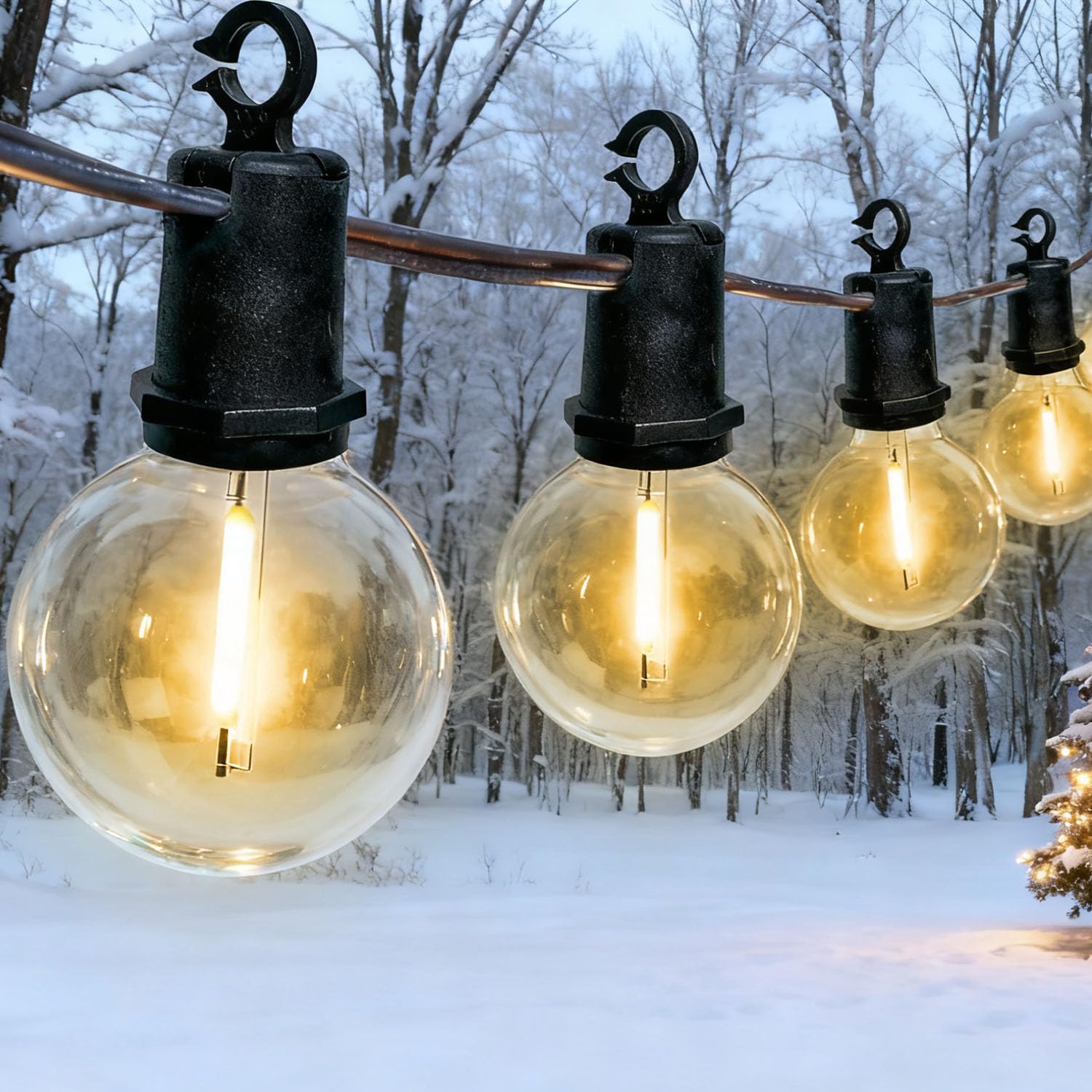 Xingzd G40 globe outdoor lights 50ft for patios and gardens