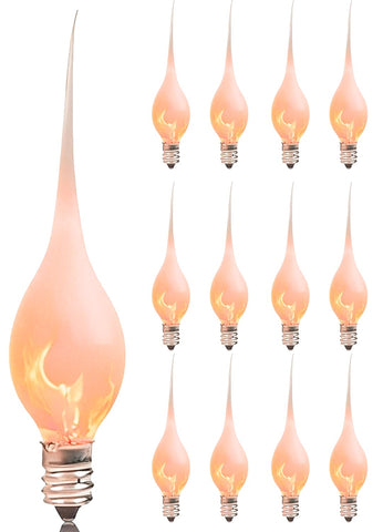 Xingzd silicone-dipped flame bulb shows durable, shatterproof design for indoor and outdoor holiday displays.