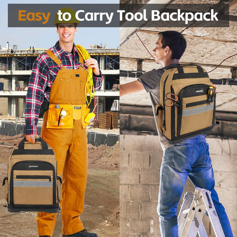 XINHESDEN tool backpack includes a clear parts box for small components