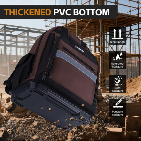 XINHESDEN tool backpack multi-pocket design keeps small parts easily accessible.