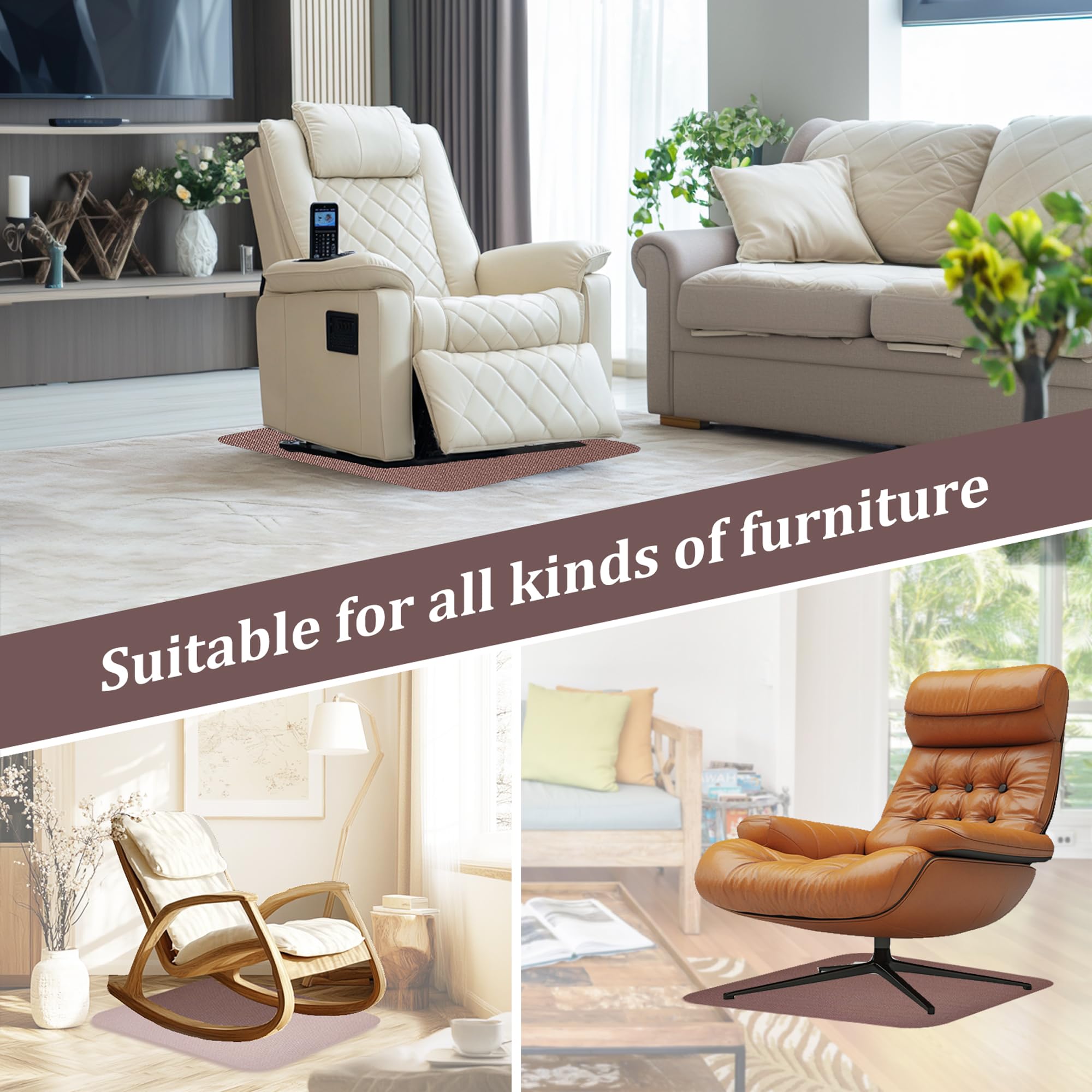 Xinhw pads keep living room floors quiet by reducing chair movement.
