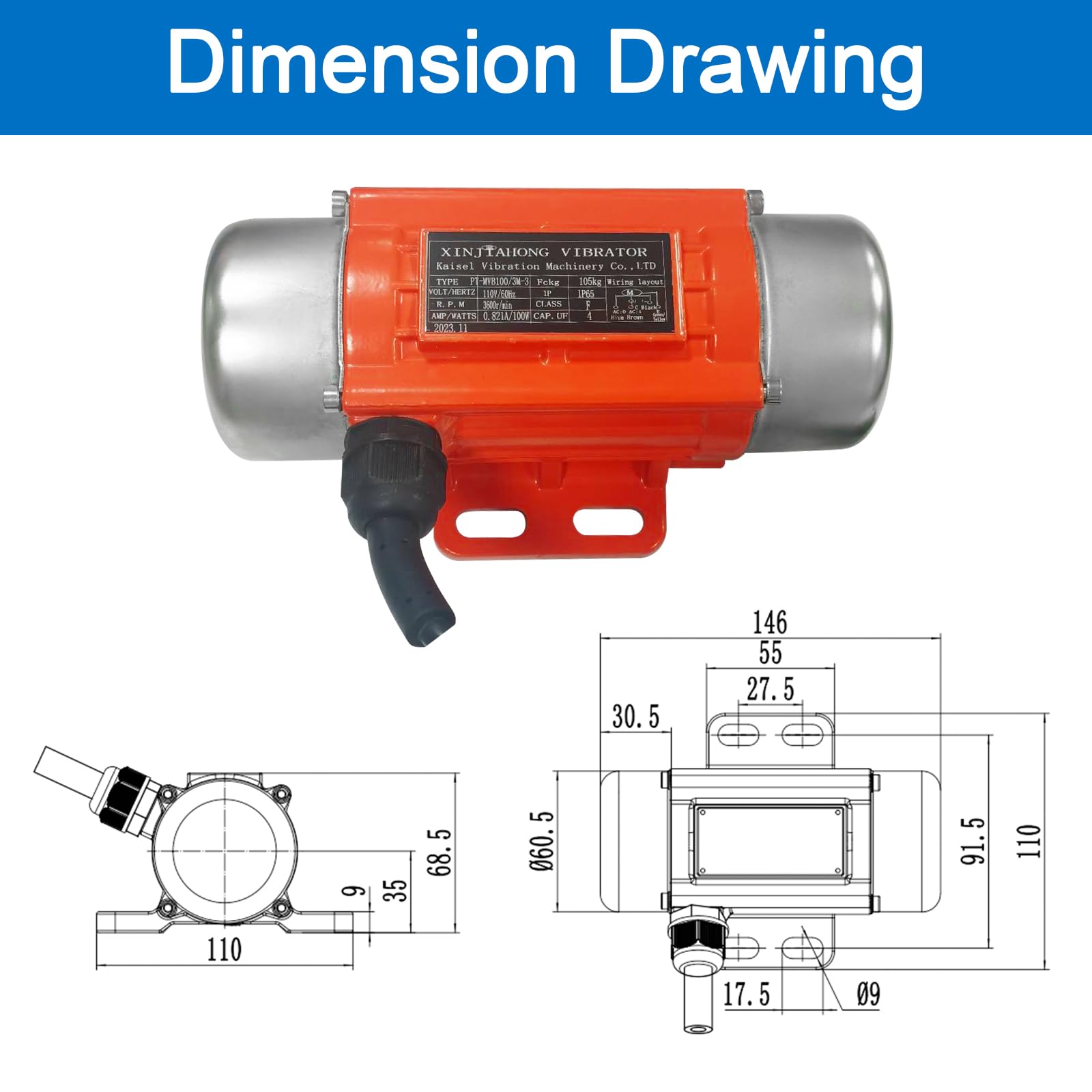 XINJIAHONG 30W vibration motor assembly for shaker table use