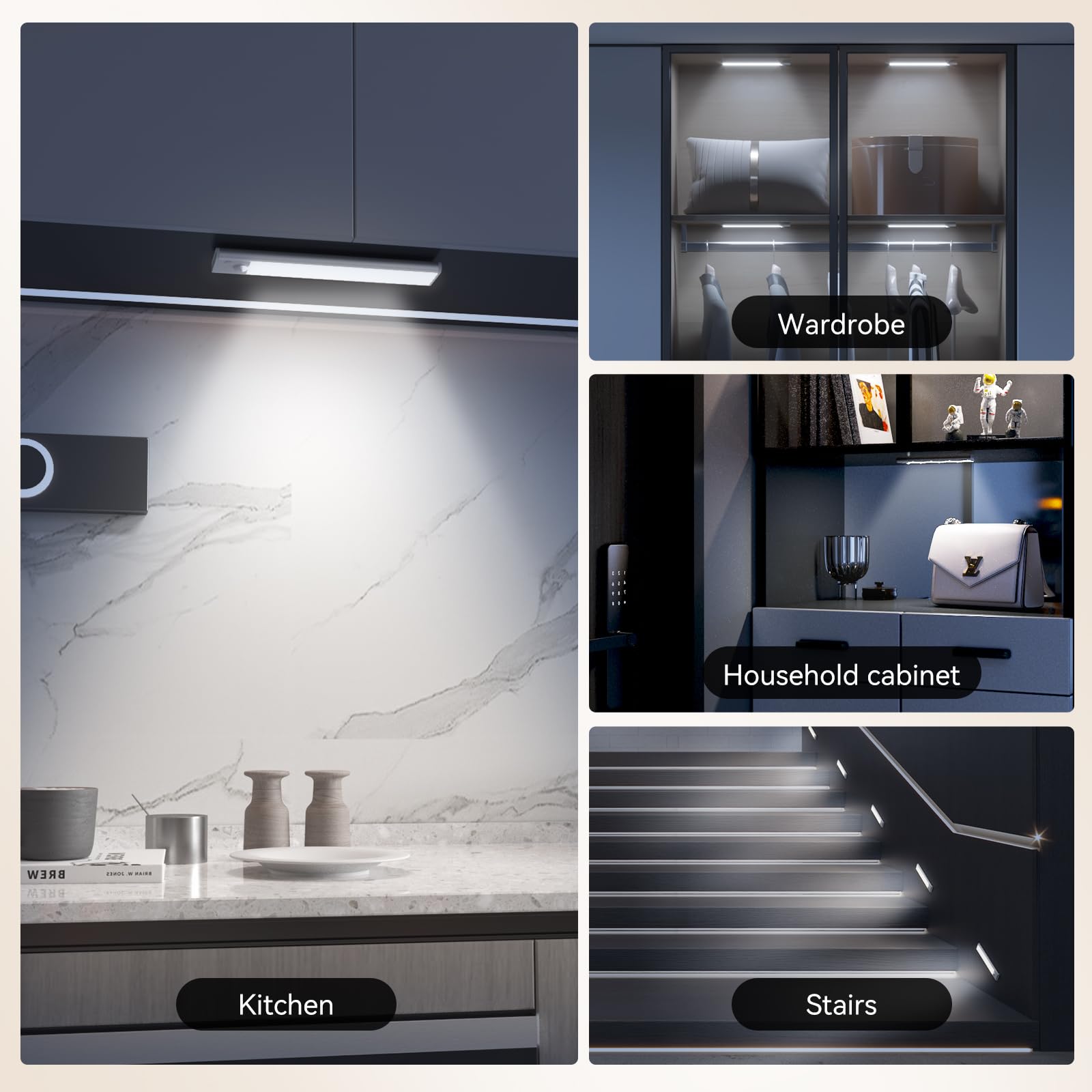 Compact 12-inch length fits neatly under most cabinets.