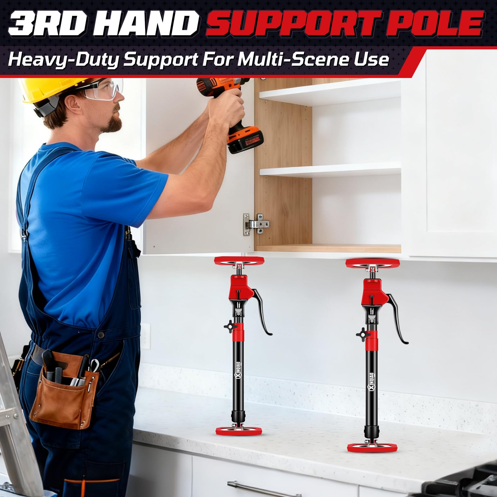 XINQIAO extension pole shown as durable metal with secure grip.