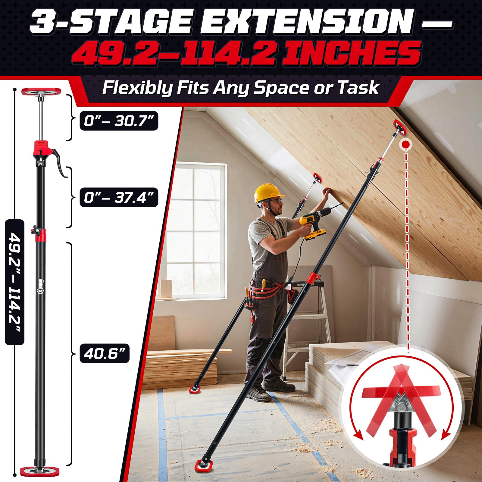 XINQIAO short extension pole ready for tight cabinet corners