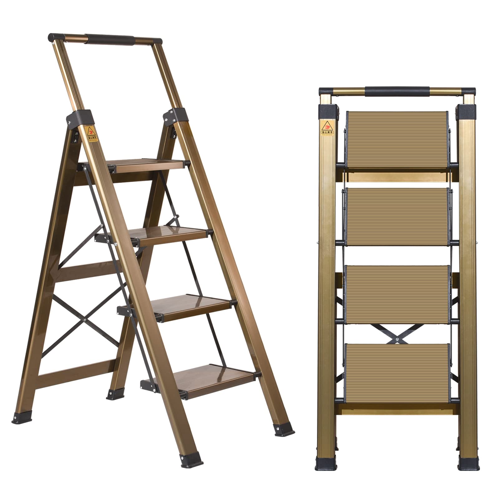 XinSunho 4 step ladder with extended handrail for safer high reach tasks