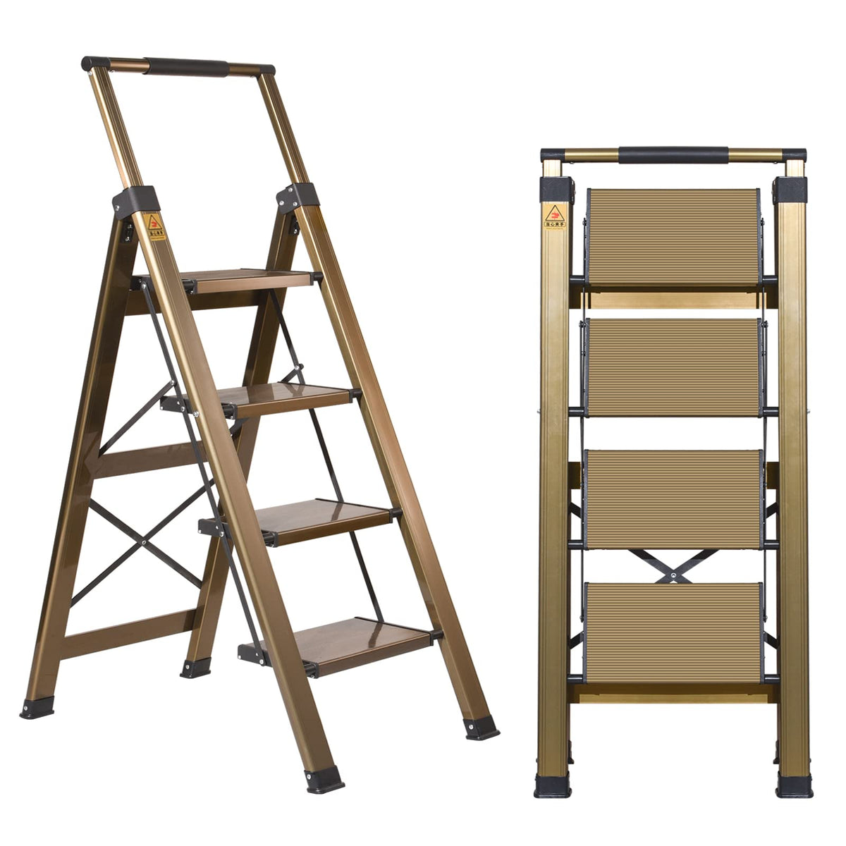 XinSunho 4 step ladder with extended handrail for safer high reach tasks