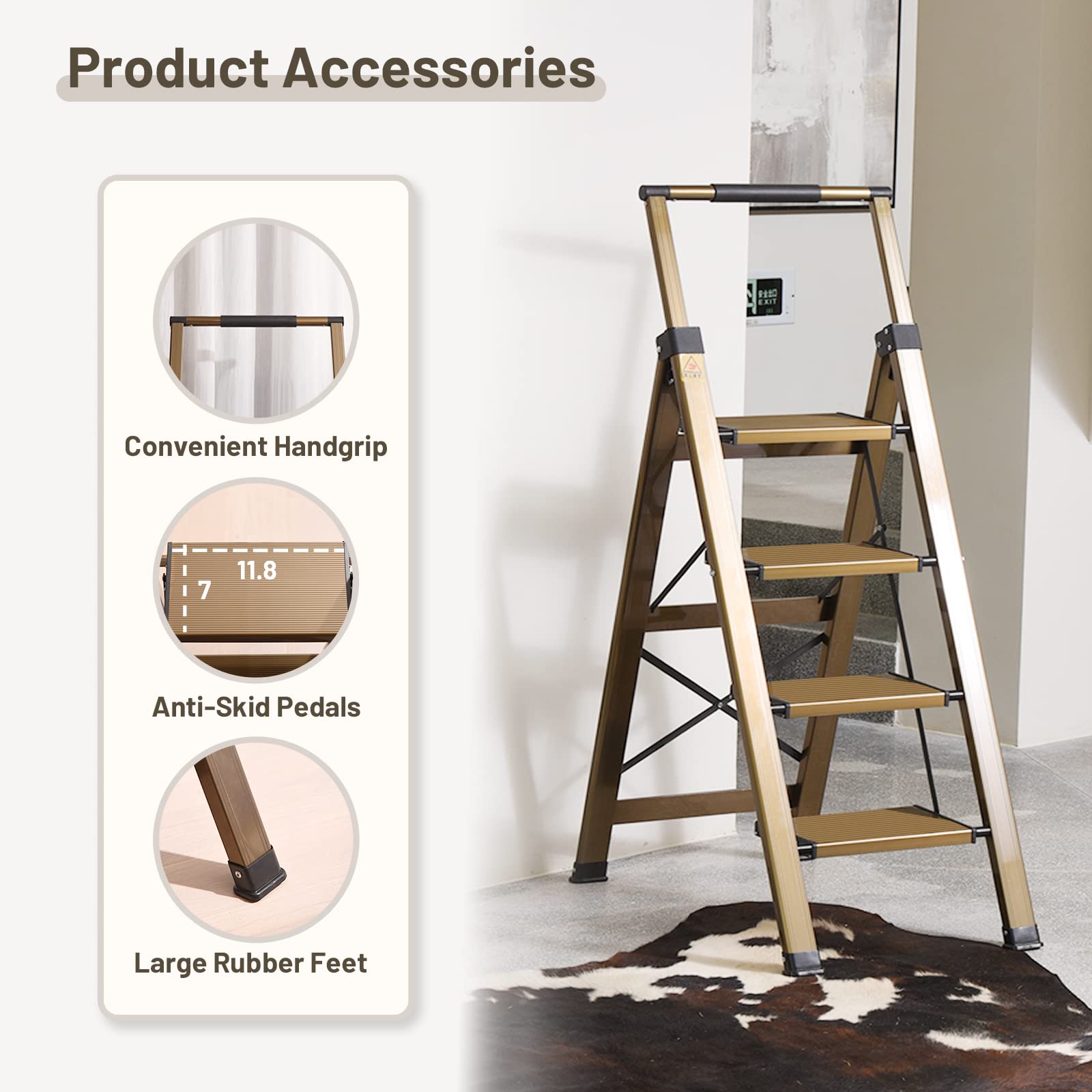 XinSunho 4 step ladder standing platform with roomy space