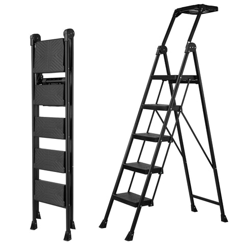XinSunho 5 Step Ladder with handrail for painting tasks and stability