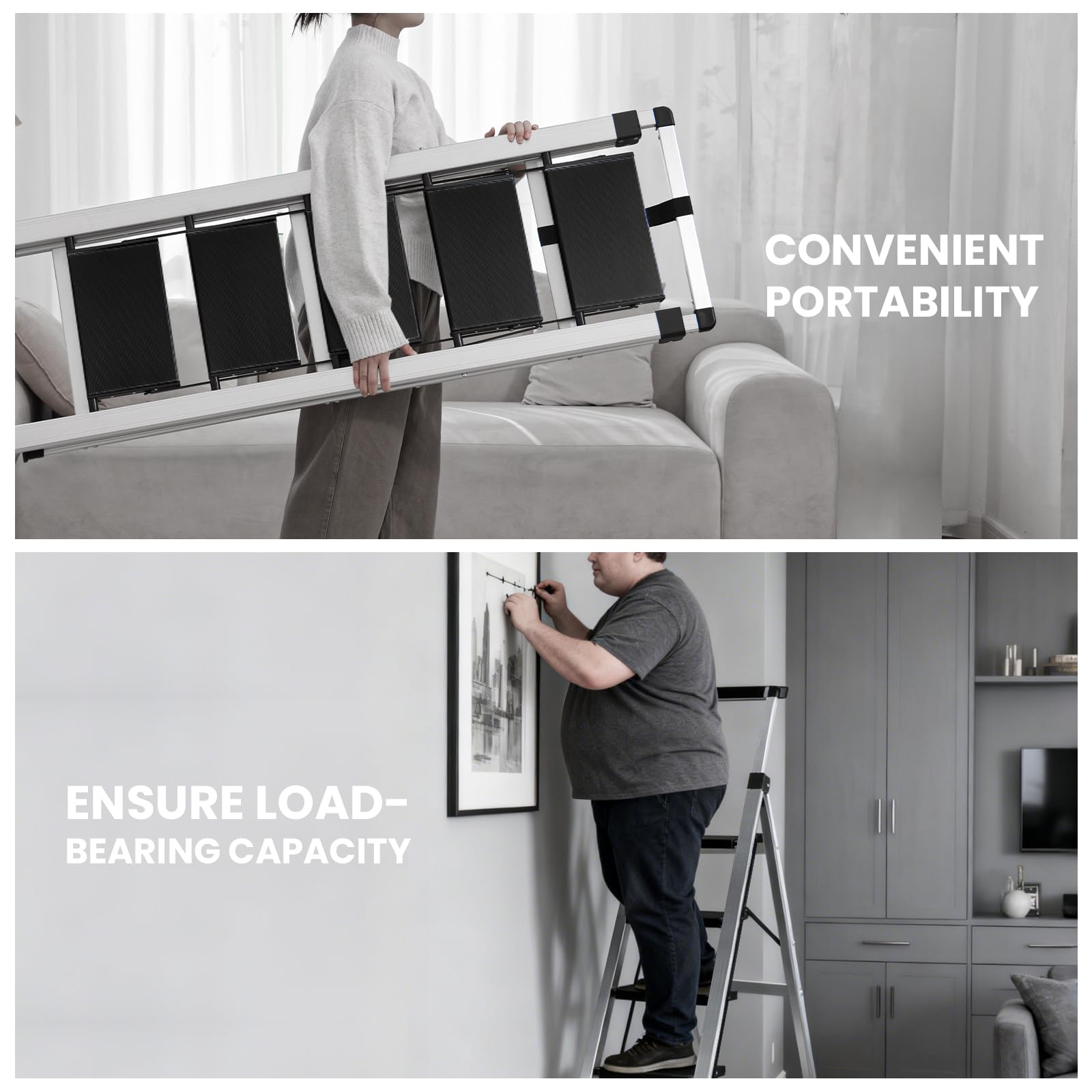 XinSunho aluminum frame ladder with sleek design for durable indoor use