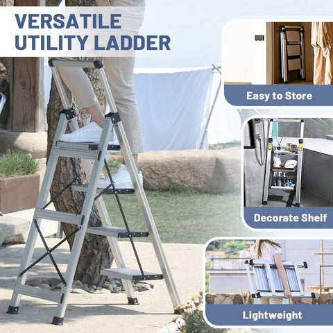 XinSunho versatile 4-step ladder for indoor and outdoor tasks