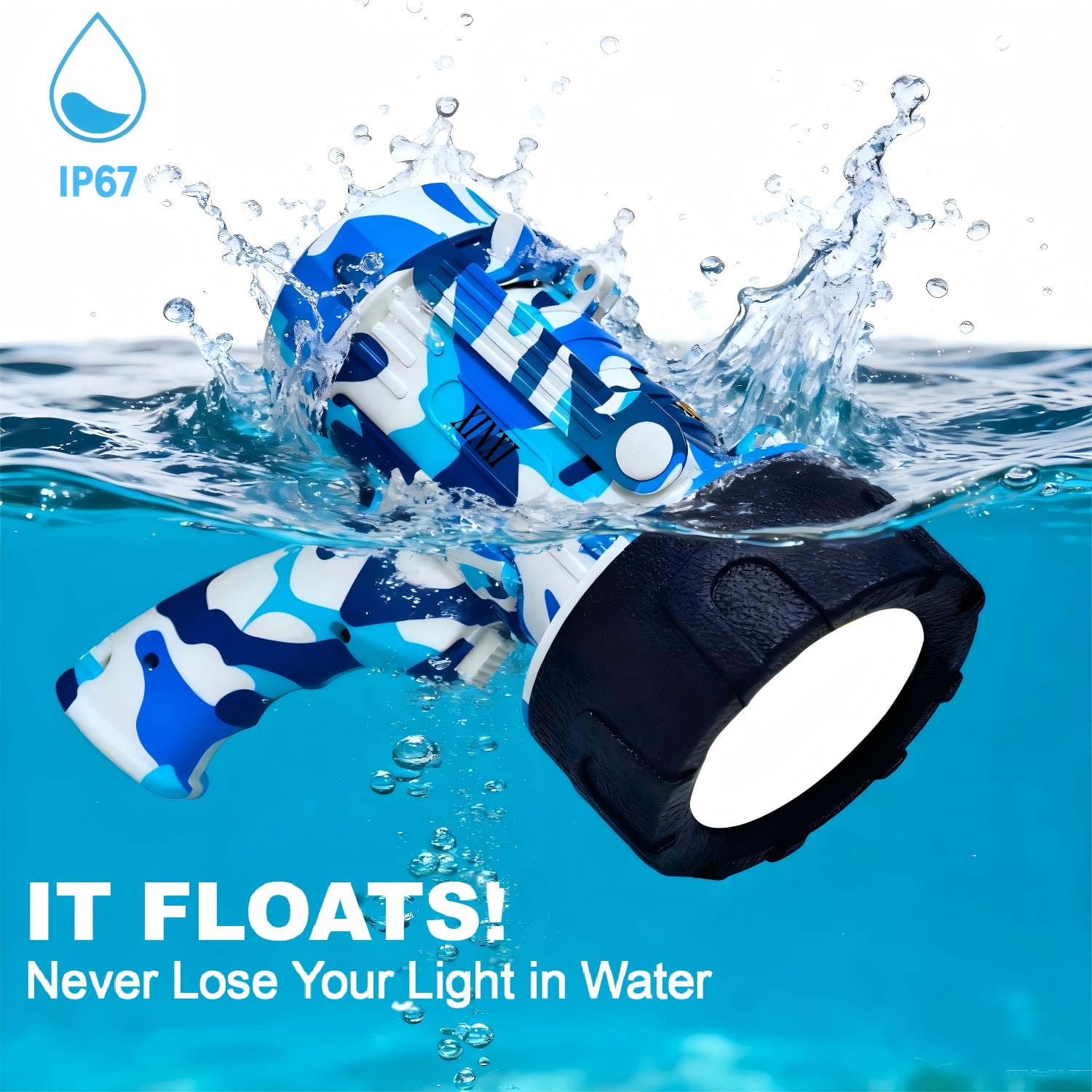 XINXI Spotlight floats on water for easy retrieval during boating.