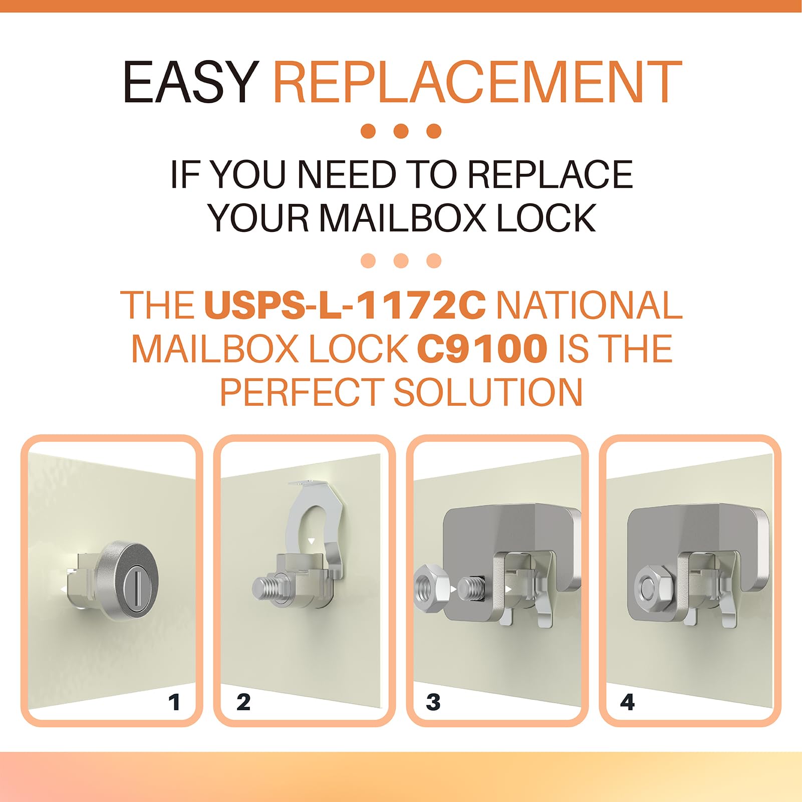 Xinxinlin USPS L-1172C C9100 compatible lock for USPS standards.