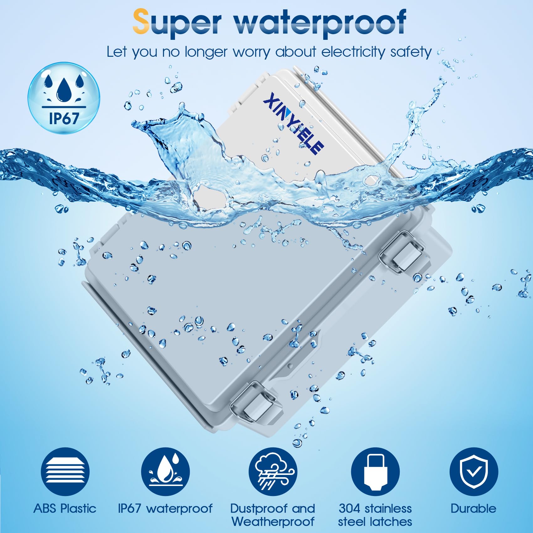 XINYIELE ABS plastic enclosure with mounting plate for easy DIY setup.