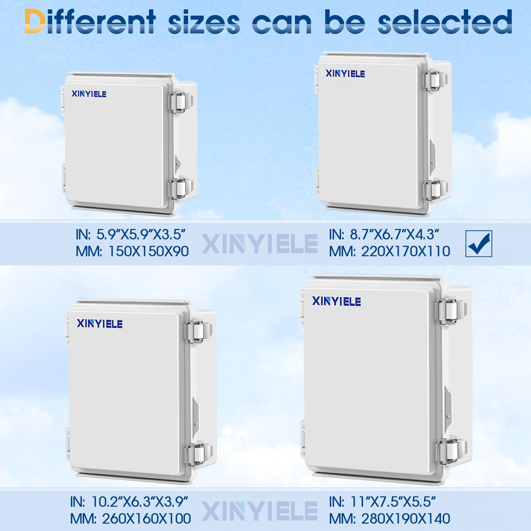XINYIELE stainless steel latches ensure secure seal during outdoor use.