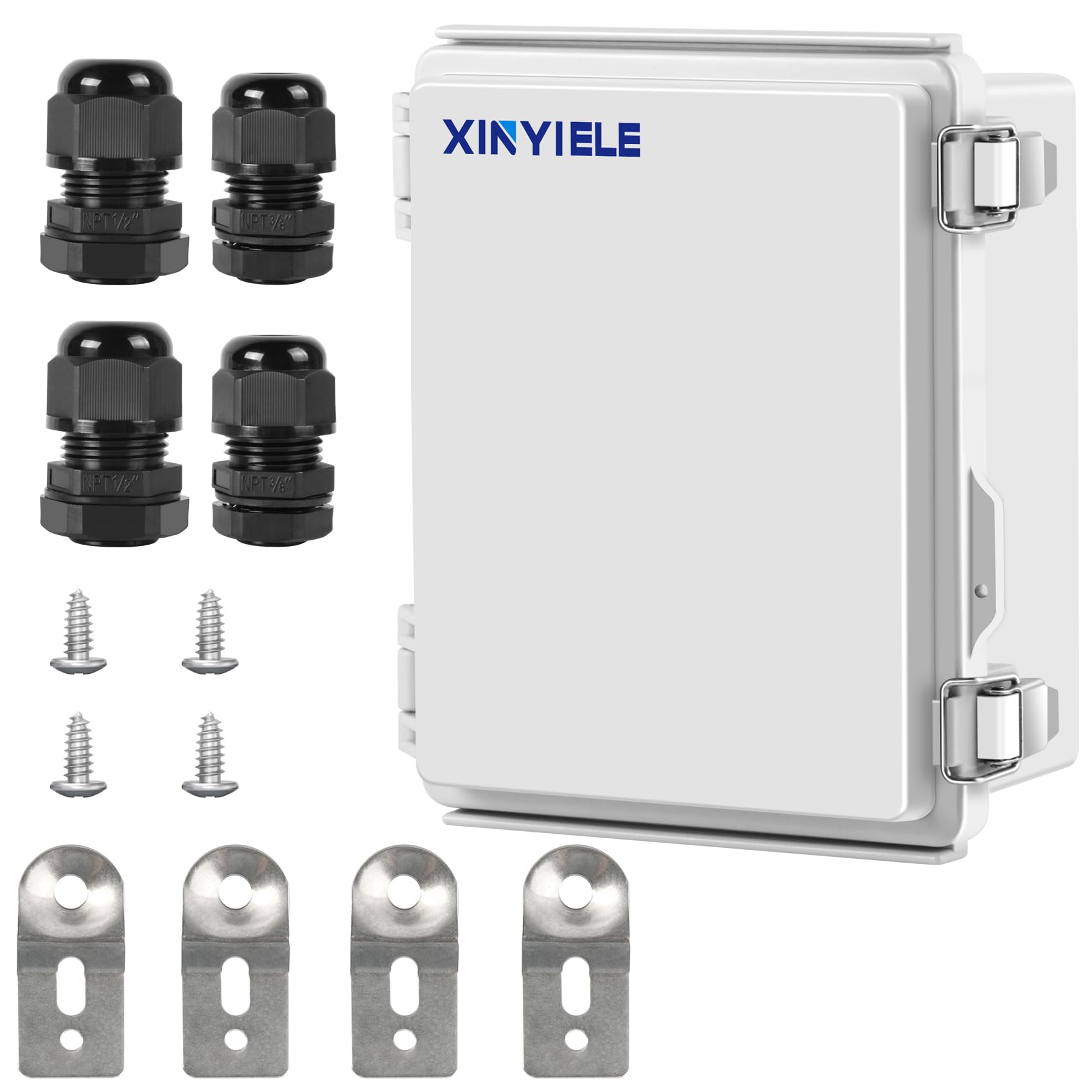 XINYIELE waterproof junction box outdoors with hinged cover for reliable protection.