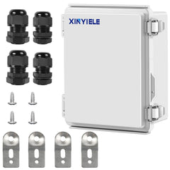 XINYIELE waterproof junction box outdoors with hinged cover for reliable protection.
