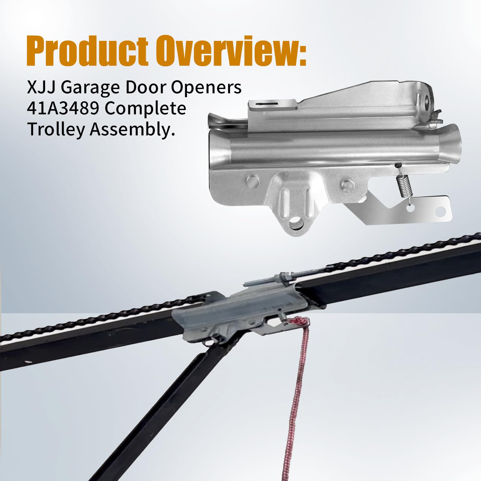 XJJ trolley assembly compatible with LiftMaster chain drive systems
