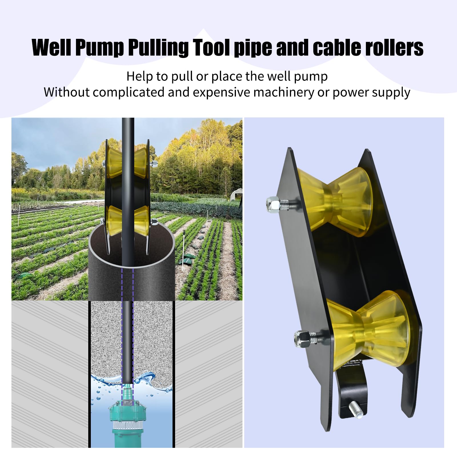 XJJ Water Well Pump Pulling Tool side view highlights a compact profile for easy transport.
