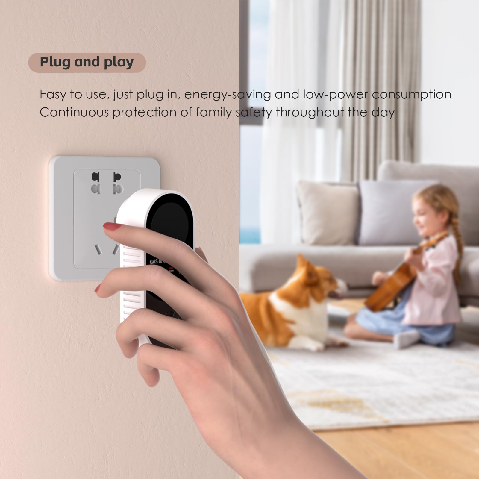 XLA Alert device shown in kitchen or bedroom use case for safety.