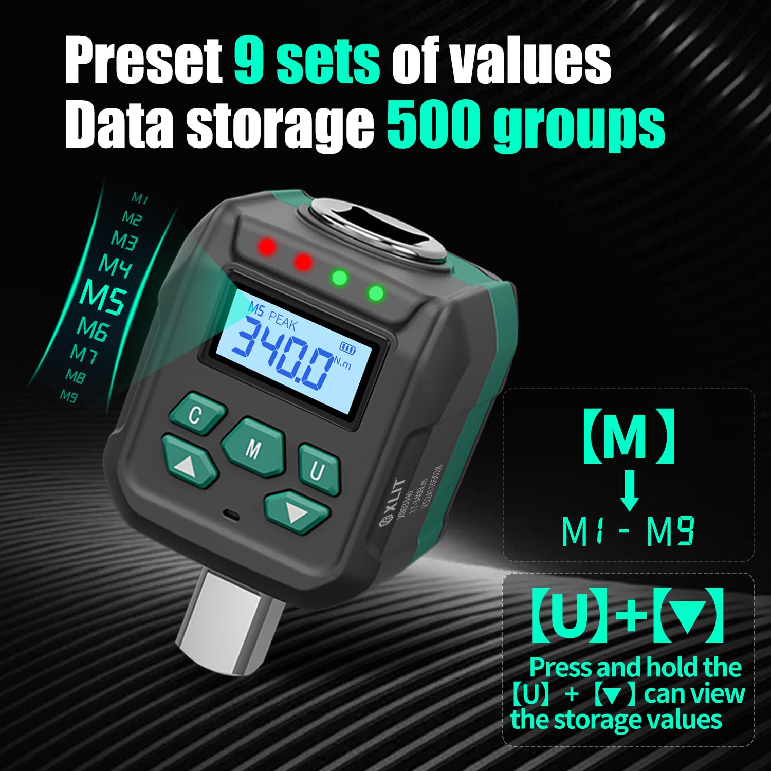 XLIT peak mode captures maximum torque for critical fasteners