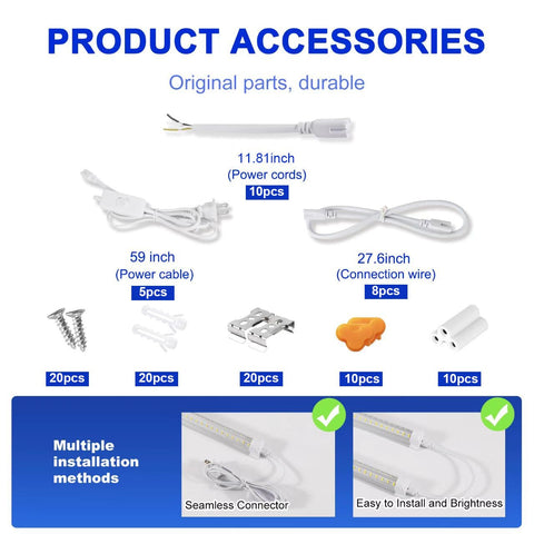 XLNYUUI LED shop lights 4ft warranty and support for reliable performance.