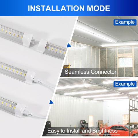 XLNYUUI Led Shop Lights double-row LEDs for high brightness and efficiency