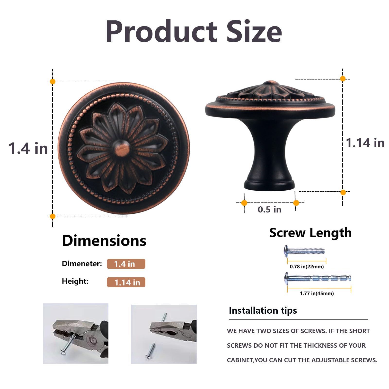 Xlroaafs solid zinc alloy bronze knob offers durable, rust-resistant hardware for daily use.