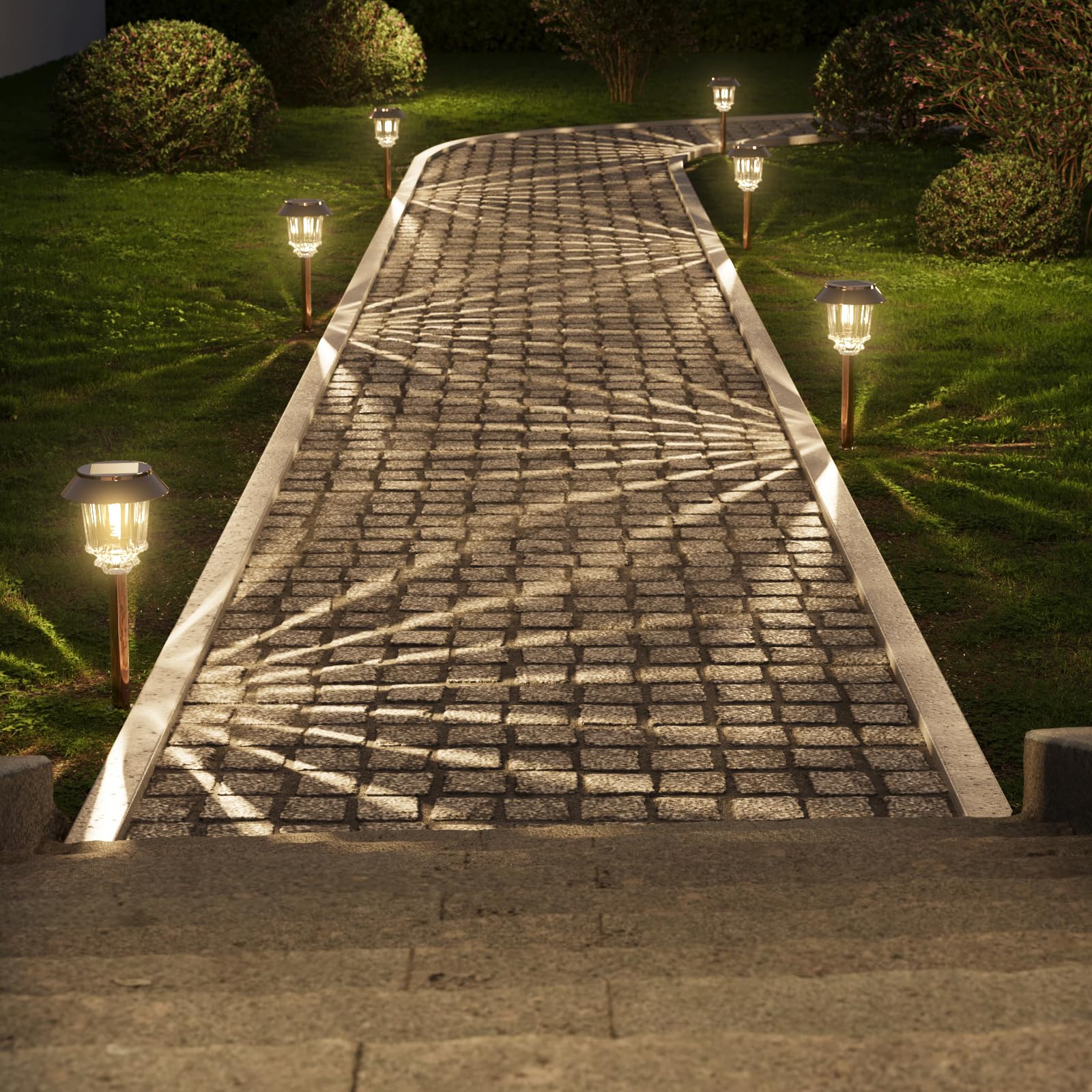 XMCOSY+ 360-degree illumination for even pathway lighting.
