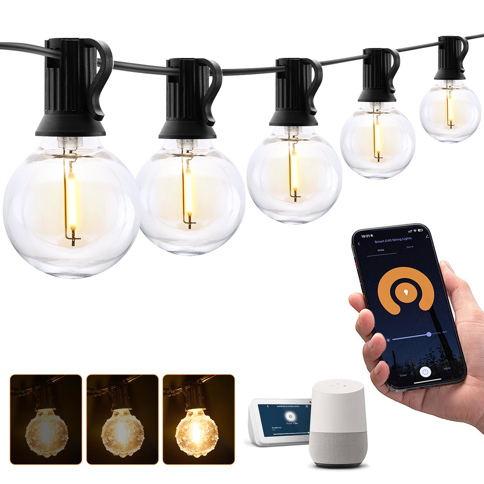 XMCOSY+ patio lights illuminate outdoor space with a warm 50 ft glow.