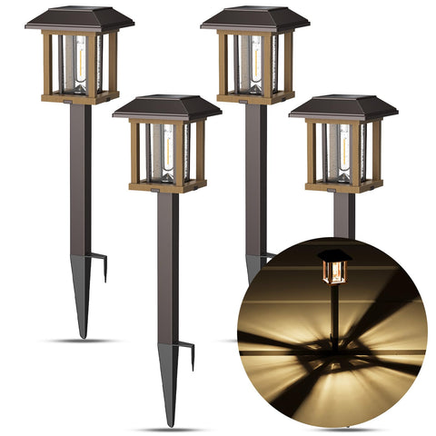 XMCOSY+ bronze woodgrain finish adds timeless curb appeal for walkways