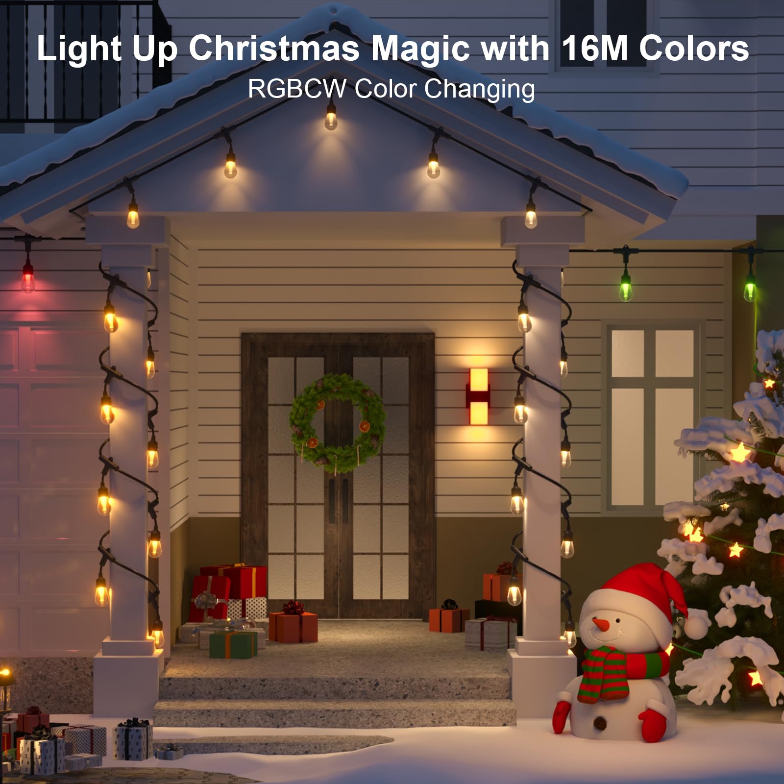 XMCOSY+ dual-head outdoor light with warm white illumination