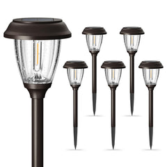 XMCOSY+ solar pathway light with bronze stainless frame and glass for stylish outdoor illumination